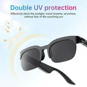 BT Sunglasses AI Translator Hands-Free Music & Calls Audio Glasses UV Protection Outdoor Sports Headphones for Men & Women