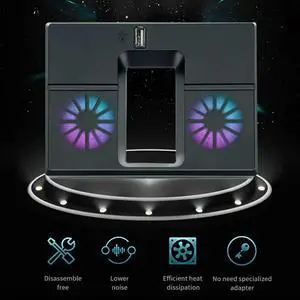 Vertical Cooling Fan Host Side Radiator with Dual Fans and USB Port RGB Colorful Host Cooling Fan for Xbox Series X Host Console