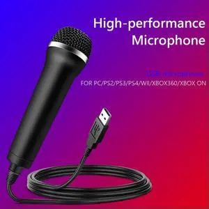 Universal USB Wired Microphone Karaoke Mic for Nintendo Switch Wii PS4 Xbox PC