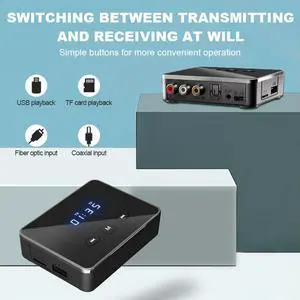 BT 5.4 Audio Receiver Transmitter AUX 3.5mm Jack RCA Optical Wireless Audio Adapter for TV/Car/PC/Home Stereo/Speakers