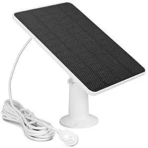 10W Solar Panel with Charging Cable Monocrystalline 360 Adjustable Bracket IP65 Waterproof for Wireless Outdoor Security Camera