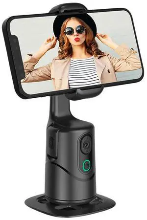 Smart Shooting Stand 360° Rotation Face Tracking Phone Tripod Holder No App Built-In Fill Light for Tiktok Live Video Recording