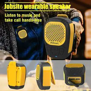 Wearable Bluetooth-Compatible5.3 Speaker Waterproof Clip Speaker Built-in Mic Mini Speaker with Strap for Hands-Free Music/Calls