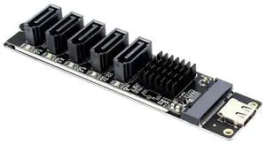 Type C To 5-Port SATA 3.0 Adapter Card 6Gbps JM575+JMS580 Chip USB C To SATA 3.0 Expansion Card Plug and Play for PC Computer