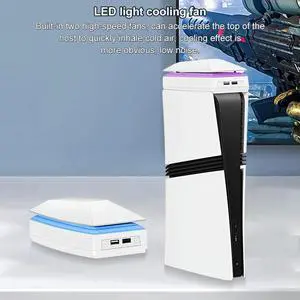 Top Cooling Fan for PS 5 Pro Game Host Radiator 3 Speed Game Cooler Stand Dust-proof for 5 Pro Disc/Digital Edition