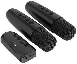 Wireless Microphone with Rechargeable Receiver Dual Microphones Karaoke Microphone Dynamic Microphone for Party Travel Gifts