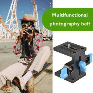 15mm Rail Support System 1/4 & 3/8inch Threads Hole with Quick Release Plate Height Adjustable for Follow Focus for DSLR Camera