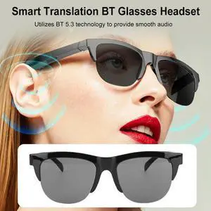 144 Languages Smart Glasses Translator Bluetooth-Compatible 5.3 Wireless Translation Earbuds UV Protection Sunglasses