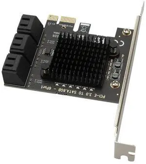 PCIe SATA Adapter 6 Port SATA III to PCI Express 3.0 X1 Internal Expansion Card for  NAS LINUX Accessories