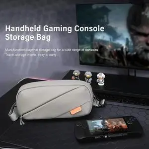 Carrying Case with Mesh Pocket Crossbody Shoulder Chest Pouch Splashproof Travel Bag for Switch/ROG Ally X/PS Portal/Steam Deck