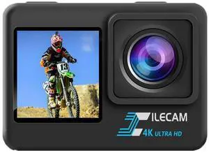4K UHD 2.0 Inch IPS Screen Video Camera Anti-Shake Bicycle Video Recording Camera 1080P 30FPS Dual Screen Display 120 Wide Angle