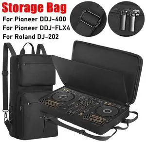 DJ Backpack for Pioneer DDJ-400 DDJ-FLX4/Roland DJ-202 DJ Controller Carrying Case Adjustable Strap Travel Storage Bag