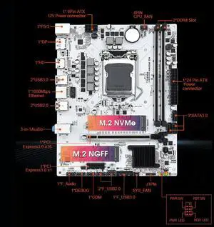 LGA1200 Desktop Motherboard USB3.0 SATA3.0 H410 Desktop Mainboard DDR4*2 Memory M.2 NVME 64GB Max M-ATX for Core I3/i5/i7