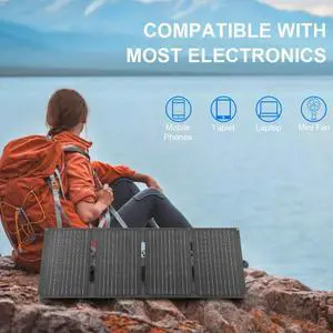 60W Folding Solar Panel IP65 Waterproof Foldable Solar Charger Monocrystalline Solar Charger Outdoor Phone Power Bank for Phones 60W Folding Solar Panel IP65 Waterproof Foldable Solar Charger Monocrystalline Solar Charger Outdoor Phone Power Bank for Phones