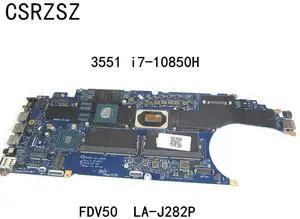 For Precision 3551 Laptop motherboard with i7-1085H CPU FDV50 LA-J282P Test work