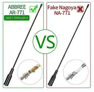 NA-771 High Gain Flexible Dual Band Antenna for Walkie Talkies Compatible with Baofeng UV5R BF888S UV82 144430MHz