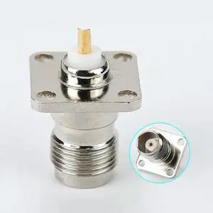 Square Plate Flange 17.5*17.5 Copper RF Coaxial Connector TNC-KF Bulkhead TNC Female Plug Panel Antenna TNC Adapter 50 Ohm