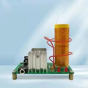DIY Mini for Tesla Coil Kit Mini Music for Tesla Coil Plasma Speaker High Temperature High Pressure Plasma DC15-24V 15W 2A