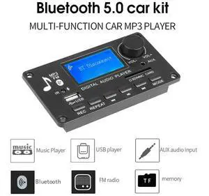 12V APE FLAC WMA WAV Decoder Support Recording Bluetooth-Compatible 5.0 MP3 Music Player Speaker USB TF FM Car Audio