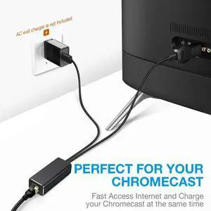 Micro USB Power to RJ45 100M Network Card Adapter for Chromecast/Fire TV Stick