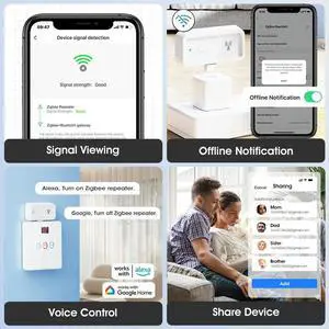 ZigBee Amplifier Extender Output Power Up To 20db Type C Range Extender Work for Alexa Google Home Home Automation Devices