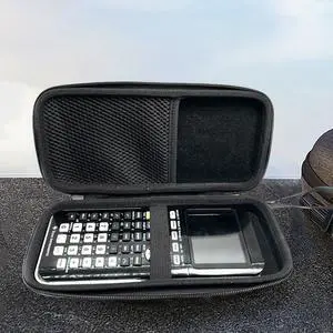 Hard Shell Case Waterproof Graphing Calculator Carrying Case with Mesh Pocket Shockproof EVA for Texas Instruments TI-84 Plus CE