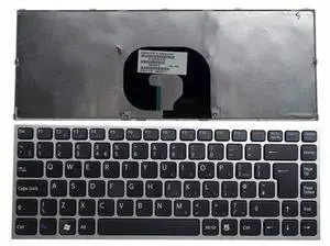 For VPC-Y VPCYVPC-Y218 Y2 Y11S1E Y112S Y118EC Y115 PCG-51311T 41111T UK Laptop keyboard silver frame