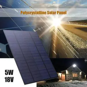 5W 18V Solar Panel Polycrystalline Solar Charger 5.7x6.5 inch for 12V