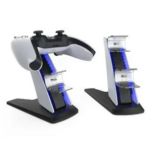 Dual Fast Controller Charger with Indicator Light Wireless Joystick Charging Dock Dual Controller Charging Stand for