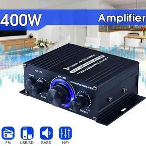 AK-170 Mini HiFi Audio Power Amplifier 200W+200W 2-CH Dual Channel w/RCA In