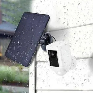 4W 5V Solar Panel Waterproof Adjustable Wall Mount Bracket with 9.8FT Charging Cable for Ring Stick Up&Spotlight Camera