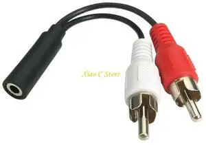 3.5mm to 2RCA Sound Cable 3.5mm to 2RCA Female to Male Y 2RCA Splitter 3.5mm 2RCA Cable 2RCA to 3.5mm Adapter for Phone