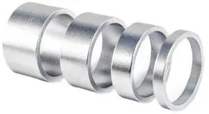 4Pcs/Set 5/10/15/20mm Aluminum Alloy Headset Stem SpMTB 28.6mm Fork Washer Cap for Road Bike Cycling,Silver