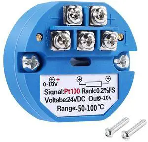 RTD PT100 Temperature Transmitter DC24V Minus 50 ~ 100 degree Output 0-10V