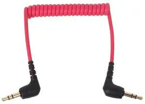 3.5mm TRS Male to Male Coiled Mic Cord Right Angle Connection Line Microphones Phone Camera Adapters Cable for Rode SC2
