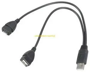 USB 2.0 Male to Double USB Female Y Splitter Cable Power Cord for Laptop Tablet phones Data Transfer and Power