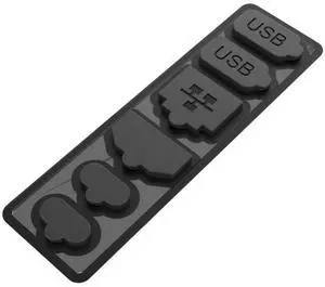 6 in 1 Dust Plug Game Console Host Silicone Dust Protector for NS2 Black