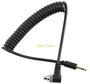 Spring Coiled Flash Syncing Cable PC to 2.5mm with Screw Lock Durability PVC Coating for Studio Photography Equipment