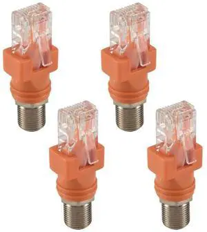 Coaxial to Ethernet Adapter, 4 Pack Coax RF F Female to RJ45 Male Converter for Line Tester