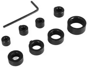 Drill Stop Bit Collar Set, 9PCS Adjustable Drill Depth Stop Collar Limit Ring with Carbon Steel Set for Drill Bits