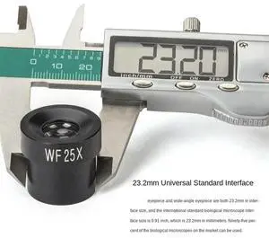 WF25X Microscope Eyepiece 12mm Wide Field of View for 23.2mm Mount Port Biological Microscope