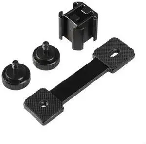 3 Head Hot Shoe Bracket Camera Mount Holder Stand UNC1/4" Screw Mounting Rack