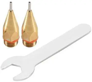 2Pcs 1Mm Aperture Diameter Hot Melt Glue Nozzle 1.0X40Mm Copper Nozzle With Nozzle Wrench Interchangeable Nozzle Parts