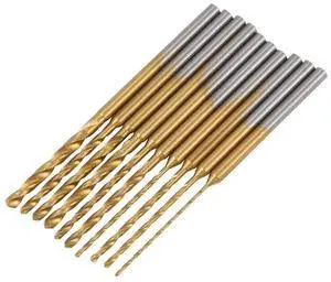 Micro-Twist Drill Bit Set - 10Pcs 0.6mm-2.2mm Tiny Drill Bit 2.35 Shank HSS Mini Engraving Drill Bits Hole Drilling Tool