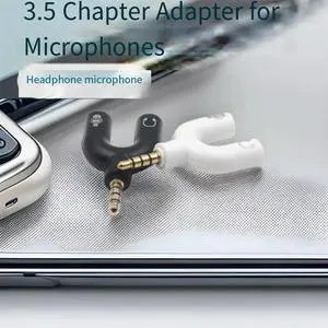 10Pcs 3.5Mm Headphone Jack Audio Splitter U Type Adapter Microphone And Audio 2-In-1 Swivel Connector B