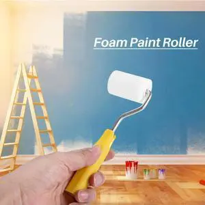 6Pcs Mini Foam Paint Roller Painting Decorating Kit 2 Inch Small Paint Roller Tray Set for Wall Painting Repair Brush
