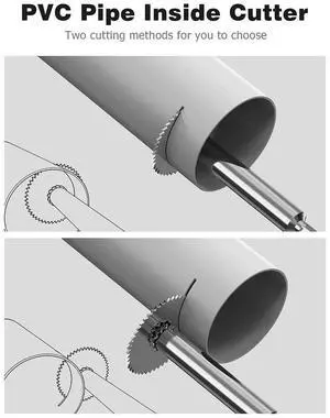 Inside Pipe Cutter, 1/4 Inch Hex PVC Plumbing Inside Cutter Internal Plastic Pipe Cutter Set (32mm x3, 44mm x1)