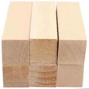 6Pcs Basswood Carving Blocks for Wood Beginners Carving Hobby Kit DIY Carving Wood