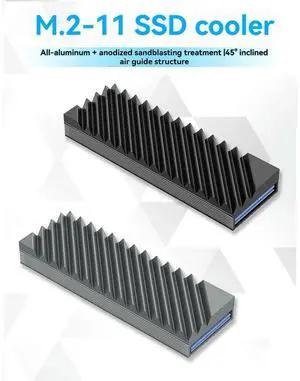 M.2 SSD Heat Sink M2 2280 Solid State Hard Disk Aluminum Heatsink With Silicone Thermal Grey