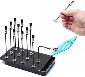 Model Painting Stand Base Holder and 12PCS Magnetic Bendable Alligator Clip Sticks Set Modeling Tools for Airbrush